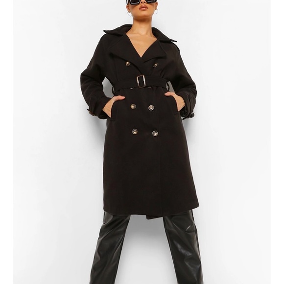 Belted wool look trench - Picture 3 of 4